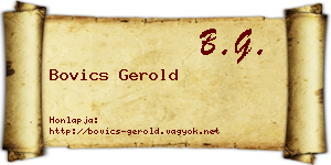 Bovics Gerold névjegykártya